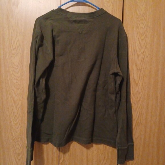 Tommy Hilfiger Military Green Henley Long Sleeve Thermal T-Shirt Mens Size Large - Picture 4 of 6